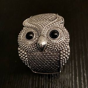 Owl Cuff Bracelet with Spring Hinge